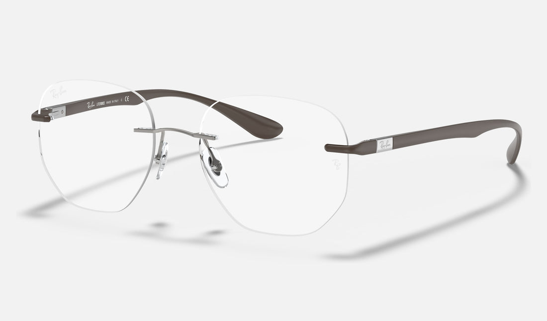 Ray-Ban RX8766 — Light Brown — quarter view
