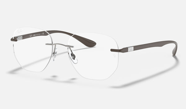 Ray-Ban RX8766 — Light Brown — quarter view