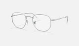 Ray-Ban Hexagonal RX6448 — Silver — quarter view