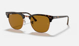 Ray-Ban Clubmaster RB3016 — Havana / B-15 Brown — quarter view