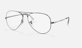 Ray-Ban Aviator RX6489 — Gunmetal — quarter view
