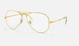 Ray-Ban Aviator RX6489 — Gold — quarter view