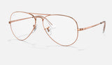 Ray-Ban Aviator RX6489 — Rose Gold — quarter view
