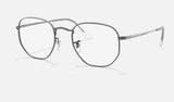 Ray-Ban Hexagonal RX6448 — Gunmetal — quarter view