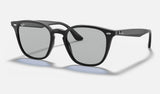 Ray-Ban RB4258F — Black / Dark Grey Classic — quarter view