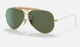 Ray-Ban Shooter RB3138 — Arista Gold / G-15 Green — quarter view