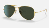 Ray-Ban Aviator RB3025 — Arista Gold / G-15 Green — quarter view