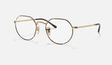 Ray-Ban Jack RX6465 — Havana on Gold — quarter view