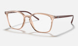 Ray-Ban RX7185 — Light Brown — quarter view