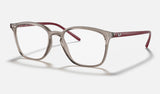 Ray-Ban RX7185 — Transparent Grey — quarter view