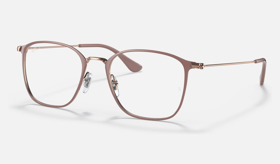 Ray-Ban RX6466 — Beige on Copper — quarter view
