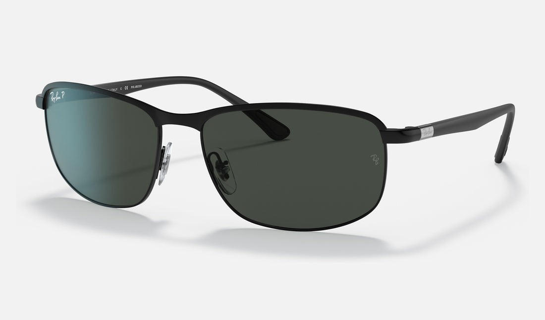 Ray-Ban Chromance RB3671CH — Black / Dark Grey Polarized+ — quarter view