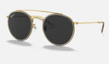 Ray-Ban RB3647N — Gold / Black Polarized — quarter view