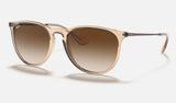 Ray-Ban Erika RB4171 — Transparent Brown / Brown Gradient — quarter view