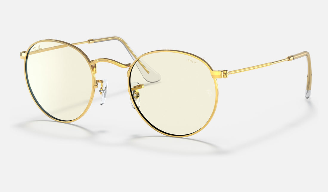 Ray-Ban Round Metal RB3447 — Gold — quarter view