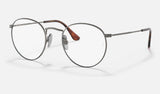 Ray-Ban Round RX8247V — Gunmetal — quarter view
