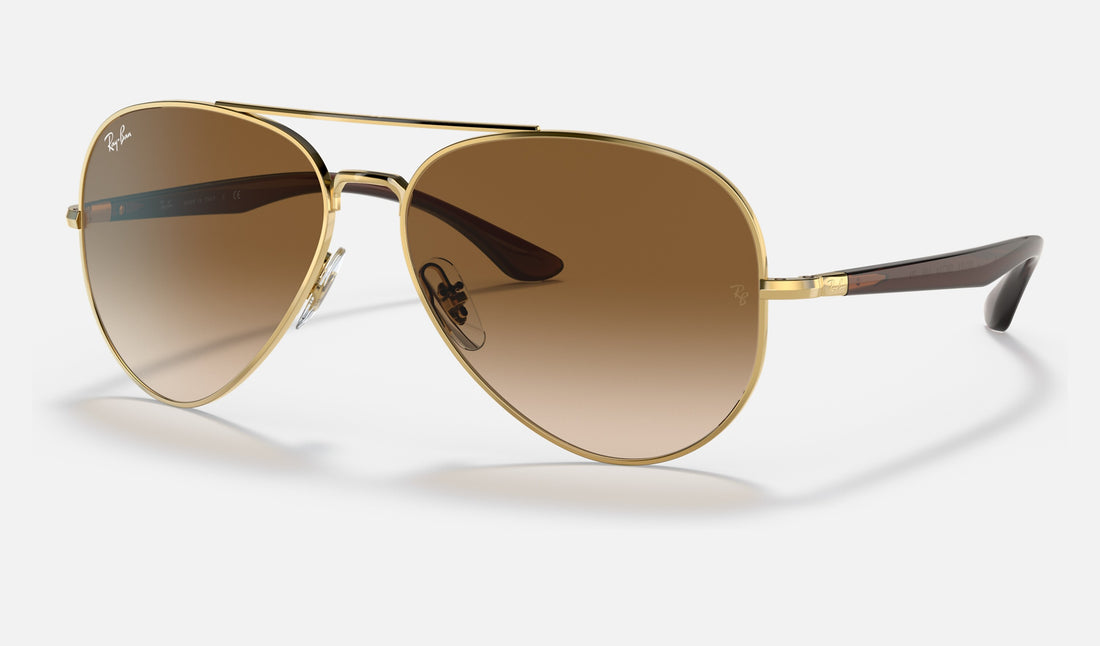 Ray-Ban RB3675 — Arista Gold / Light Brown — quarter view
