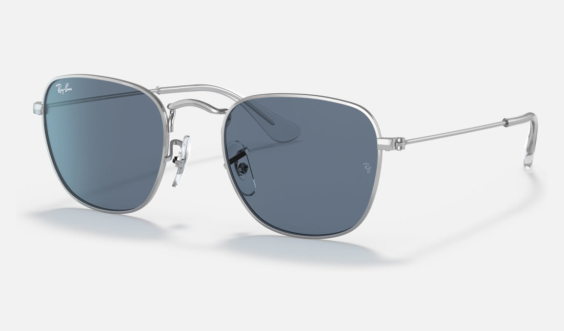 Ray-Ban Junior Junior Frank RJ9557S — Silver / Dark Blue — quarter view