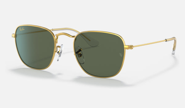 Ray-Ban Junior Junior Frank RJ9557S — Gold / Dark Green — quarter view
