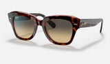 Ray-Ban State Street RB2186 — Havana on Transparent Pink / Brown/blue Gradient — quarter view
