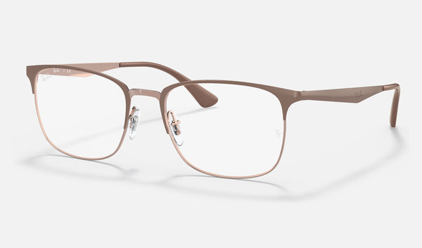 Ray-Ban RX6421 — Beige on Copper — quarter view