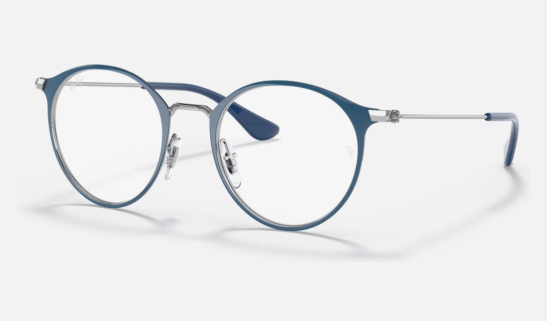 Ray-Ban Junior RY1053 — Blue on Silver — quarter view