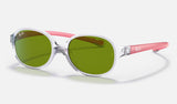 Ray-Ban Junior RJ9187S — Transparent Light Violet / Green — quarter view