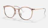 Ray-Ban RX7140 — Light Brown — quarter view