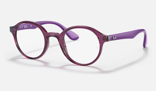 Ray-Ban Junior RY1561 — Transparent Fuxia — quarter view