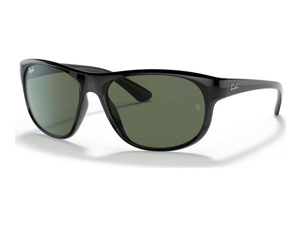 Ray-Ban RB4351 — Black / G-15 Green — quarter view