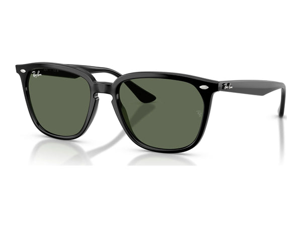 Ray-Ban RB4362 — Black / Green — quarter view