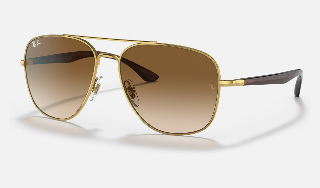 Ray-Ban RB3683 — Arista Gold / Brown — quarter view
