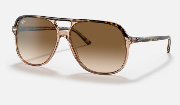 Ray-Ban Bill RB2198 — Havana on Transparent Brown / Light Brown Gradient — quarter view