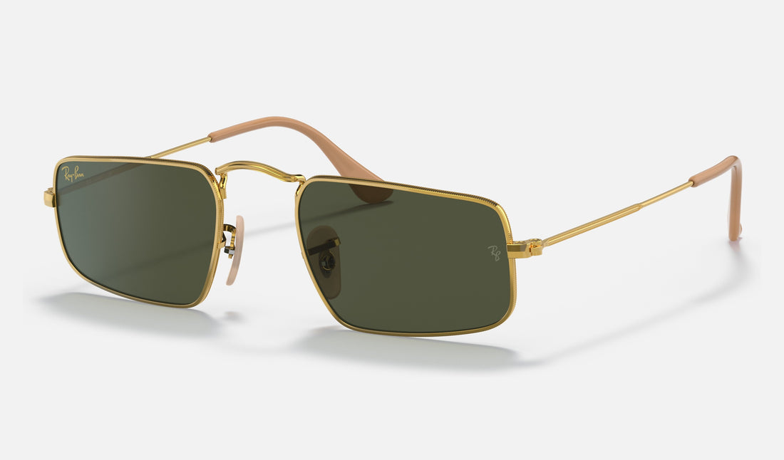 Ray-Ban Julie RB3957 — Gold / G-15 Green — quarter view