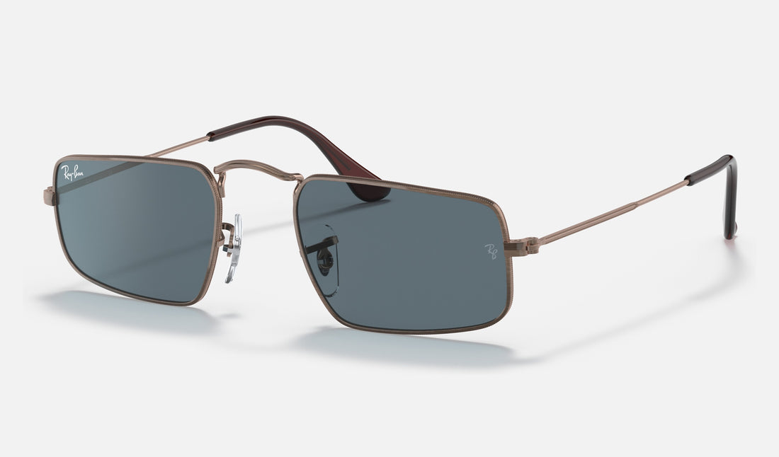 Ray-Ban Julie RB3957 — Antique Copper / Blue — quarter view