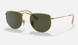 Ray-Ban Elon RB3958 — Gold / G-15 Green — quarter view