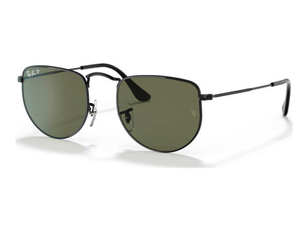 Ray-Ban Elon RB3958 — Black / Green Polarized — quarter view