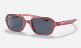 Ray-Ban Junior RJ9074S — Fuxia on Pink / Dark Grey — quarter view