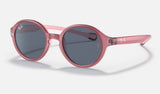Ray-Ban Junior RJ9075S — Fuchsia on Pink / Dark Grey — quarter view