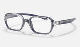 Ray-Ban Junior RY9074V — Transparent on Blue — quarter view