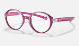Ray-Ban Junior RY9075V — Transparent on Fuxia — quarter view