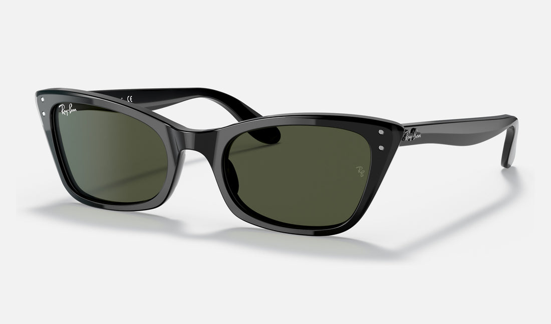 Ray-Ban Lady Burbank RB2299 — Black / Green — quarter view
