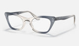 Ray-Ban Junior Miss Burbank RY9099V — Transparent Blue — quarter view