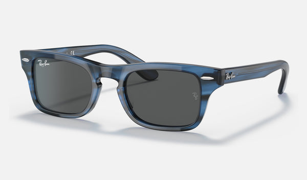 Ray-Ban Junior Junior Burbank RJ9083S — Striped Blue / Dark Grey — quarter view