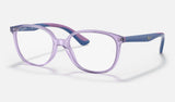 Ray-Ban Junior RY1598 — Transparent Violet — quarter view