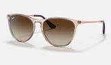 Ray-Ban Junior Junior Erika RJ9060S — Transparent Light Brown / Gradient Brown — quarter view