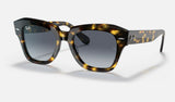 Ray-Ban State Street RB2186 — Yellow Havana / Blue Gradient Grey — quarter view