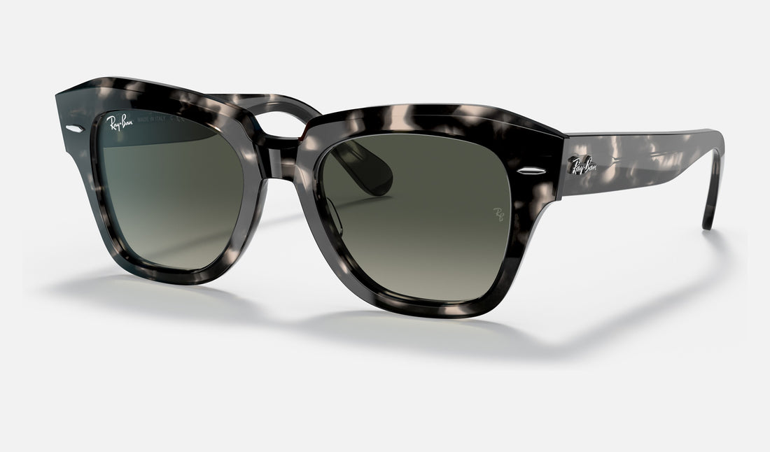Ray-Ban State Street RB2186 — Grey Havana / Grey Gradient — quarter view