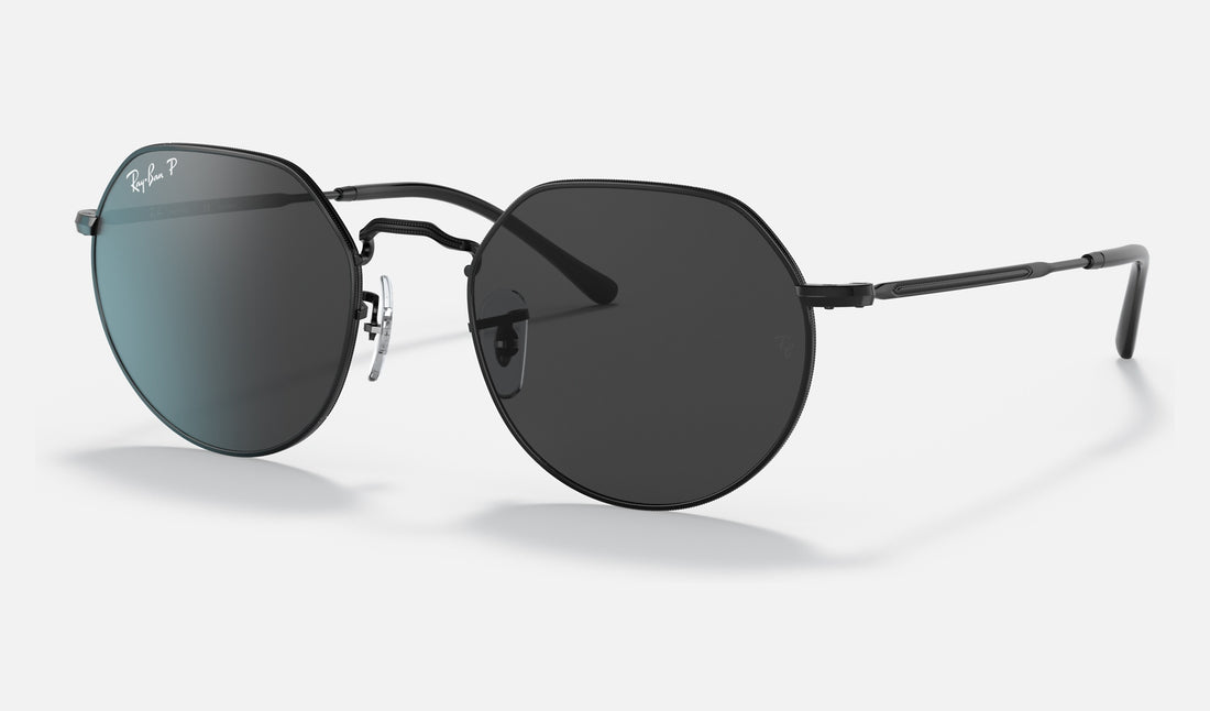Ray-Ban Jack RB3565 — Black / Black Polarized — quarter view