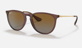 Ray-Ban Erika RB4171 — Transparent Dark Brown / Brown Gradient Polarized — quarter view
